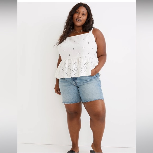 Madewell Tops - Madewell Plus Rosalie Tie-Strap Top in Geo Eyelet